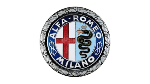 Логотип Alfa Romeo с металлическим лавровым венком, добавленным в 1925 году после победы P2 в первом чемпионате мира среди производителей