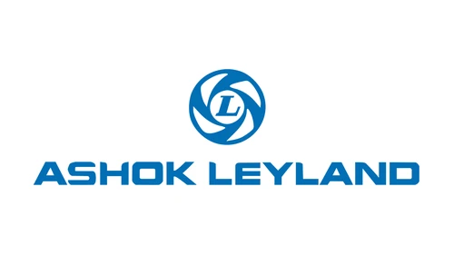 Современный логотип Ashok Leyland: синий маховик с курсивной L над надписью ASHOK LEYLAND широкими заглавными буквами