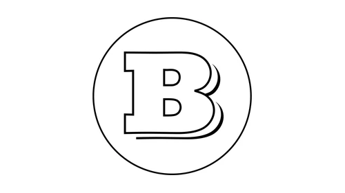 Эмблема Brabus: буква B с контурными тенями в тонком кольце