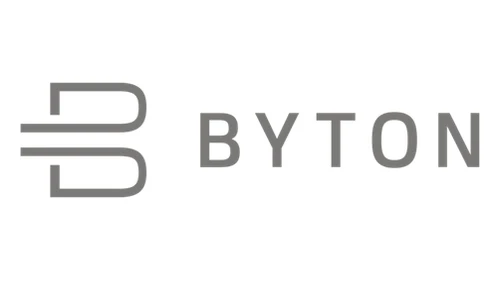 Логотип Byton около 2017–2021 годов: серый символ B с надписью BYTON