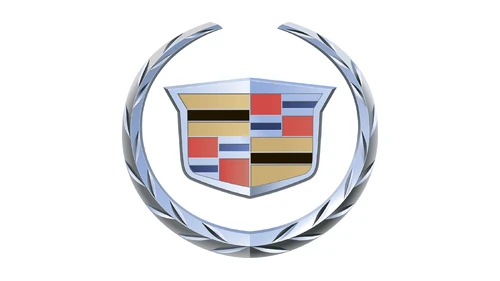 Старый логотип Cadillac 2000 года без уток и короны: острый герб в венке