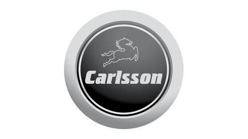 Логотип Carlsson, около 1989–2023 годов: чёрный круг с прыгающим конём