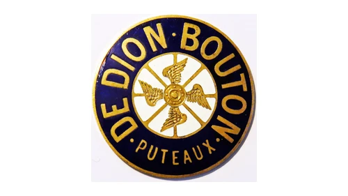 Логотип De Dion-Bouton 1908–1916 годов: круглый сине-золотой значок с крылатым колесом