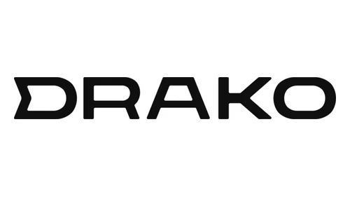 Логотип Drako примерно с 2013 года по настоящее время: широкая чёрная надпись DRAKO