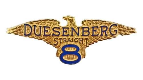Логотип Duesenberg 1913–1937 годов: золотой орёл с надписью Straight 8