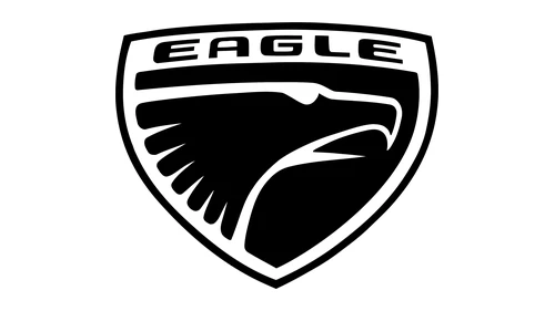 Логотип Eagle 1988–1998 годов: щит с головой орла и надписью EAGLE