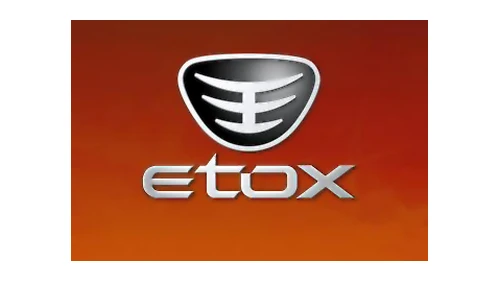Логотип Etox примерно с 2006 года по настоящее время: хромированная эмблема-щит с надписью