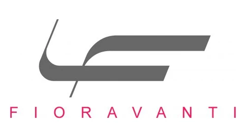 Логотип Fioravanti с 1987 года по настоящее время: серый знак и розовая надпись FIORAVANTI