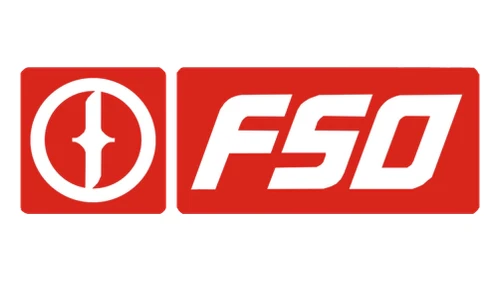 Логотип FSO около 2011 года: красная надпись FSO и круглая эмблема