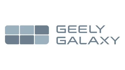 Логотип Geely Galaxy с 2023 года: горизонтальный блок квадратов с английским названием