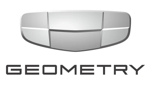 Логотип Geometry 2019–2022 годов: серебристая эмблема-решётка над надписью GEOMETRY