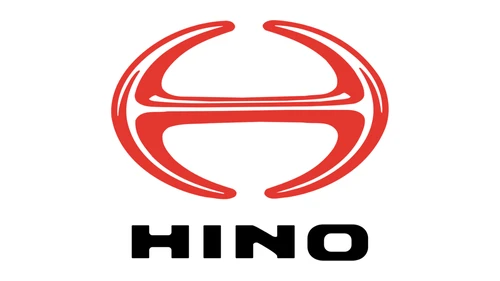Логотип Hino 1994–2026 годов: глянцевая красная эмблема H