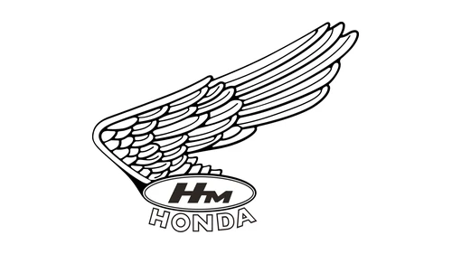 Знак Honda Wing 1960 года: облегчённая версия, нанесённая краской