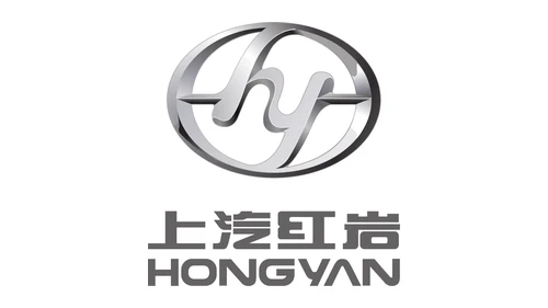 Логотип Hongyan около 2020 года – н. в.: хромированный овал HY и надпись SAIC Hongyan