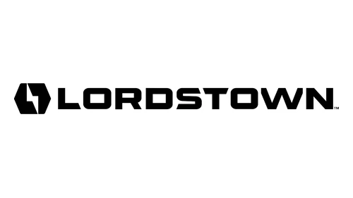 Логотип Lordstown около 2018–2023 годов: шестиугольник и надпись в одну строку