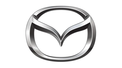 Символ Mazda 2015 года: эмблема с крылатой M в виде полированного объёмного металла с серым градиентом