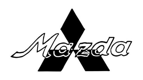 Логотип Mazda 1931 года: надпись Mazda над тремя ромбами Mitsubishi на грузовике Mazda-Go