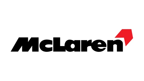 Логотип McLaren 1991 года: один красный шеврон рядом с чёрной надписью