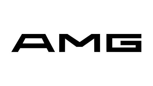 Старый логотип AMG времён независимой компании: простые буквы AMG без полос