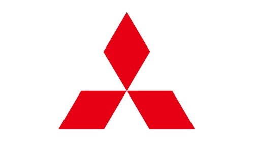 Знак Mitsubishi из трёх широких красных ромбов — в таком виде он используется до сих пор