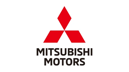 Нынешний логотип Mitsubishi Motors: три красных ромба над надписью MITSUBISHI MOTORS