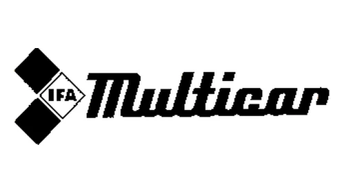 Логотип Multicar 1979 года: чёрный курсив и знак IFA