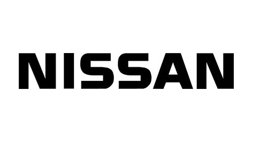 Простая чёрная надпись NISSAN без круга, полосы и рамки