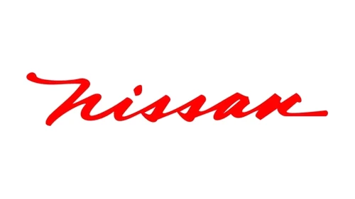 Рукописный логотип Nissan: строчное nissan с длинными росчерками у первой и последней буквы