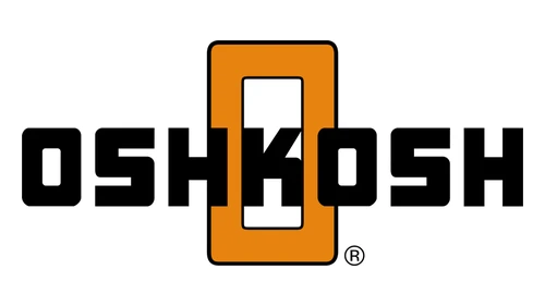 Логотип Oshkosh около 2000–2019 годов: надпись с оранжевым блоком
