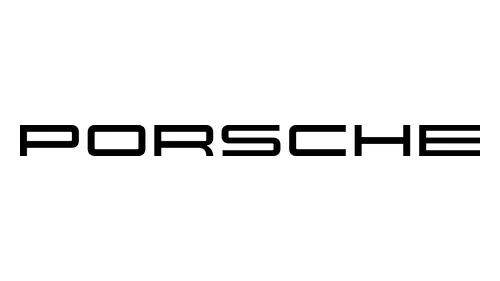 Надпись Porsche чёрными буквами, модернизированный вариант 2023 года