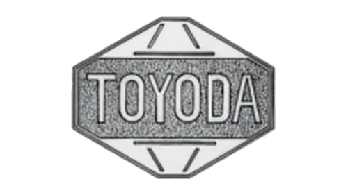 Первый логотип Toyoda: товарный знак TOYODA 1935 года в гранёной рамке