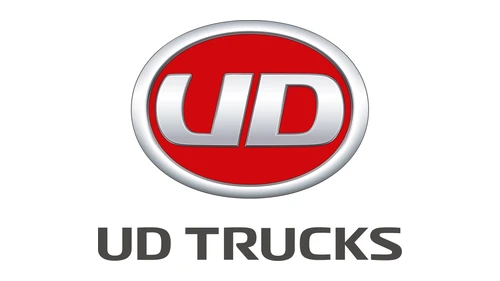 Логотип UD Trucks с 2010 года: красный овал с буквами UD и надписью UD TRUCKS
