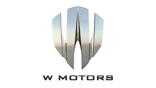 Логотип W Motors примерно с 2012 года по настоящее время: хромированная эмблема в виде буквы W