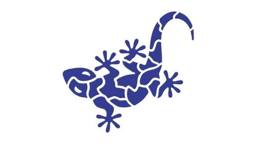 Логотип Wiesmann примерно 2014–2022 годов: синий мозаичный геккон