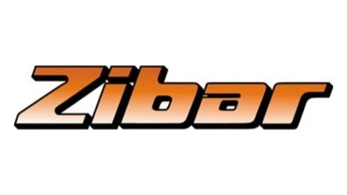 Логотип Zibar с 1998 года по настоящее время: оранжевая курсивная надпись Zibar